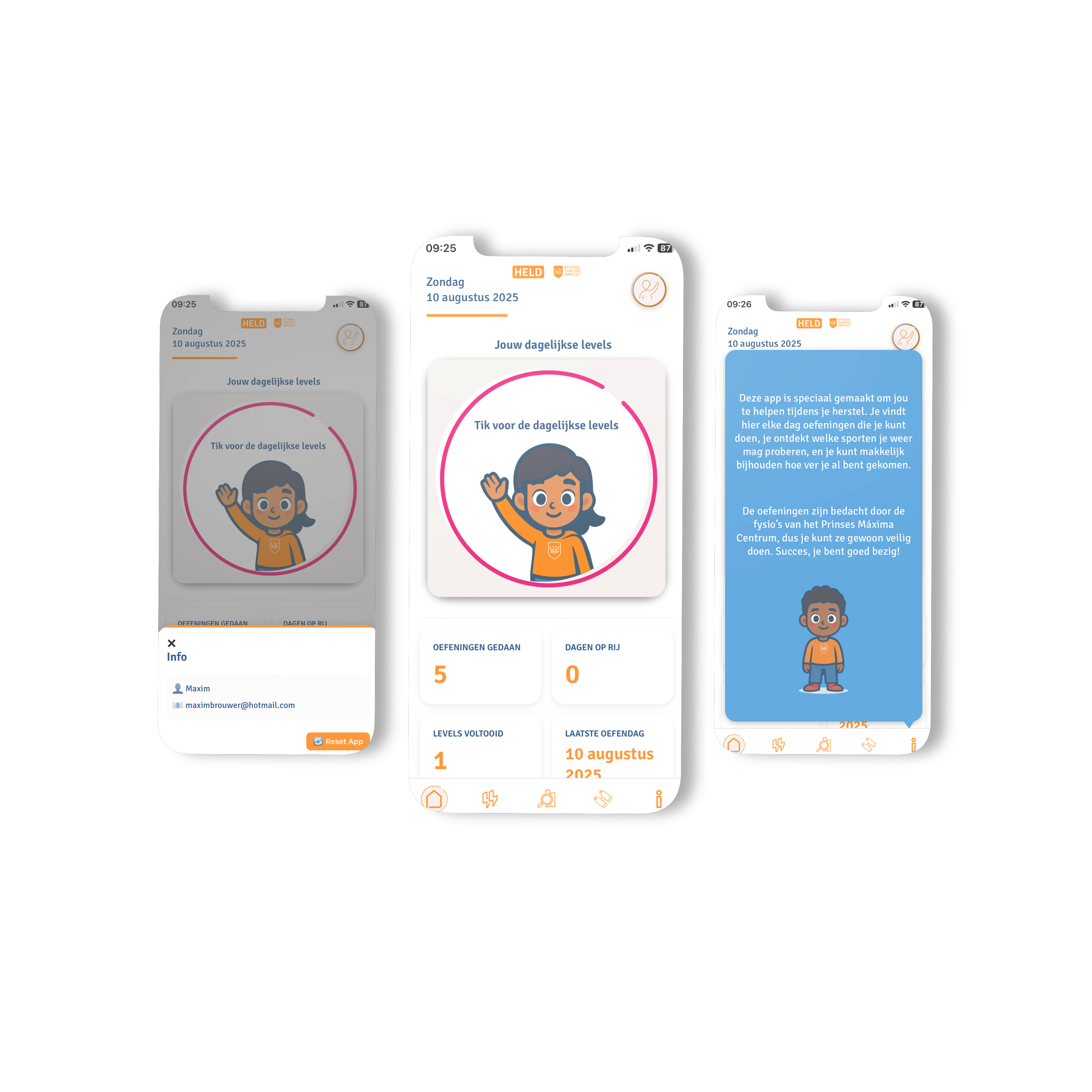 App mockup 2 — startscherm